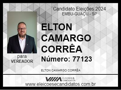 Candidato ELTON CAMARGO CORRÊA 2024 - EMBU-GUAÇU - Eleições