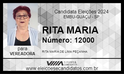 Candidato RITA MARIA 2024 - EMBU-GUAÇU - Eleições