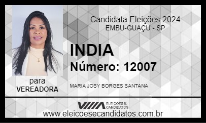 Candidato INDIA 2024 - EMBU-GUAÇU - Eleições