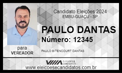 Candidato PAULO DANTAS 2024 - EMBU-GUAÇU - Eleições