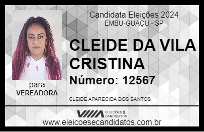 Candidato CLEIDE DA VILA CRISTINA 2024 - EMBU-GUAÇU - Eleições