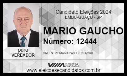 Candidato MARIO GAUCHO 2024 - EMBU-GUAÇU - Eleições