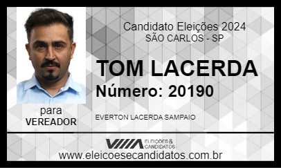 Candidato TOM LACERDA 2024 - SÃO CARLOS - Eleições