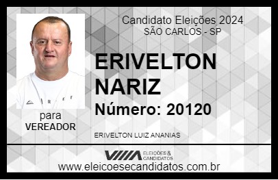 Candidato ERIVELTON NARIZ 2024 - SÃO CARLOS - Eleições