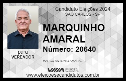 Candidato MARQUINHO AMARAL 2024 - SÃO CARLOS - Eleições