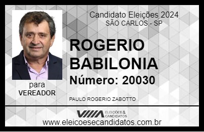 Candidato ROGERIO BABILONIA 2024 - SÃO CARLOS - Eleições