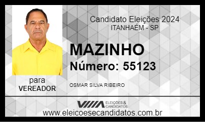 Candidato MAZINHO 2024 - ITANHAÉM - Eleições