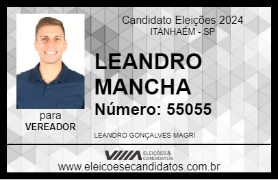 Candidato LEANDRO MANCHA 2024 - ITANHAÉM - Eleições