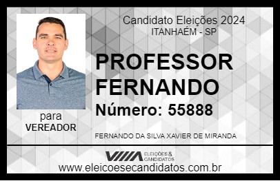 Candidato PROFESSOR FERNANDO 2024 - ITANHAÉM - Eleições