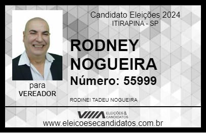 Candidato RODNEY NOGUEIRA 2024 - ITIRAPINA - Eleições