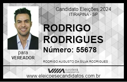 Candidato RODRIGO RODRIGUES 2024 - ITIRAPINA - Eleições