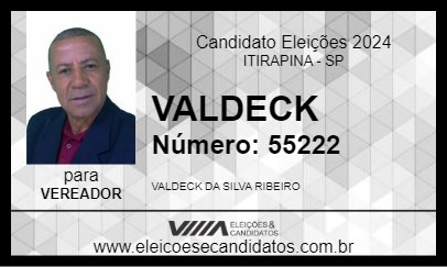 Candidato VALDECK 2024 - ITIRAPINA - Eleições