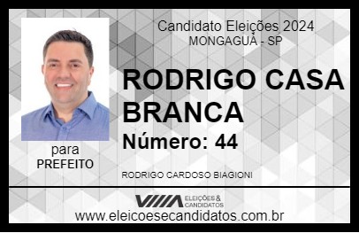 Candidato RODRIGO CASA BRANCA 2024 - MONGAGUÁ - Eleições