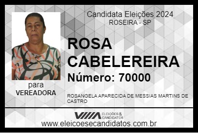 Candidato ROSA CABELEREIRA 2024 - ROSEIRA - Eleições