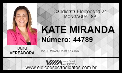 Candidato KATE MIRANDA 2024 - MONGAGUÁ - Eleições