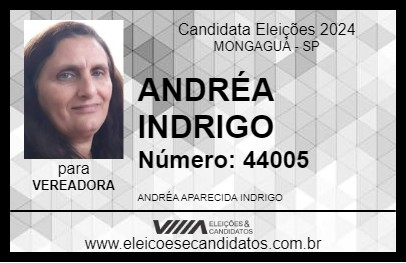 Candidato ANDRÉA INDRIGO 2024 - MONGAGUÁ - Eleições