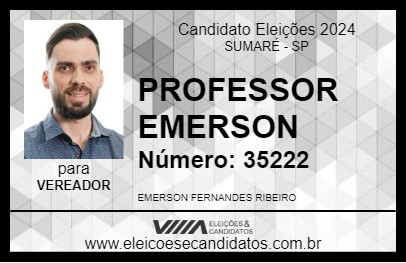 Candidato PROFESSOR EMERSON 2024 - SUMARÉ - Eleições