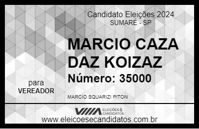 Candidato MARCIO KAZA DAZ KOIZAZ 2024 - SUMARÉ - Eleições