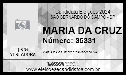 Candidato MARIA DA CRUZ 2024 - SÃO BERNARDO DO CAMPO - Eleições