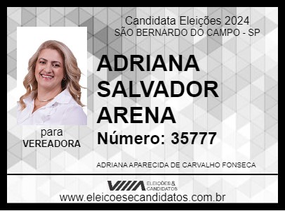 Candidato ADRIANA CARVALHO 2024 - SÃO BERNARDO DO CAMPO - Eleições