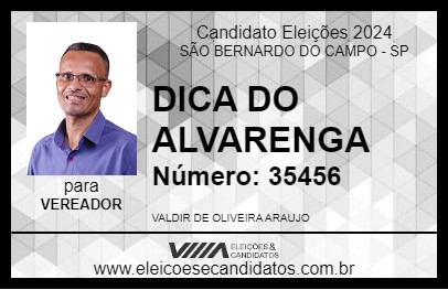 Candidato DICA DO ALVARENGA 2024 - SÃO BERNARDO DO CAMPO - Eleições