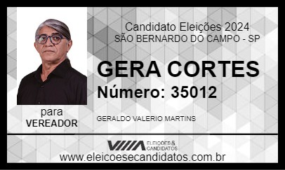 Candidato GERA CORTES 2024 - SÃO BERNARDO DO CAMPO - Eleições