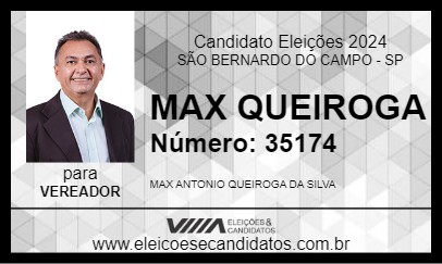 Candidato MAX QUEIROGA 2024 - SÃO BERNARDO DO CAMPO - Eleições