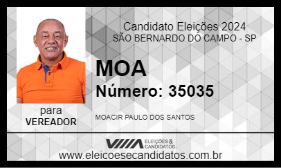 Candidato MOA 2024 - SÃO BERNARDO DO CAMPO - Eleições