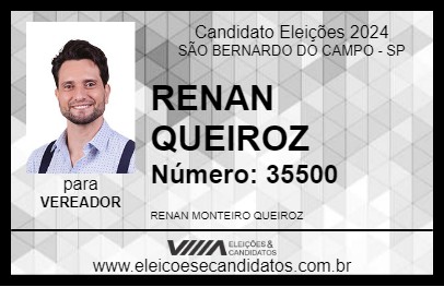 Candidato RENAN QUEIROZ 2024 - SÃO BERNARDO DO CAMPO - Eleições