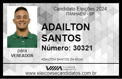 Candidato ADAILTON SANTOS 2024 - ITANHAÉM - Eleições