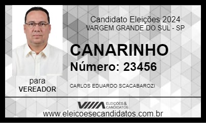 Candidato CANARINHO 2024 - VARGEM GRANDE DO SUL - Eleições