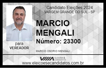 Candidato MARCIO MENGALI 2024 - VARGEM GRANDE DO SUL - Eleições