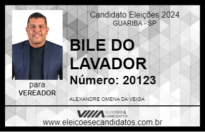 Candidato BILE DO LAVADOR 2024 - GUARIBA - Eleições