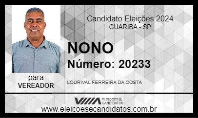 Candidato NONO TURMEIRO 2024 - GUARIBA - Eleições