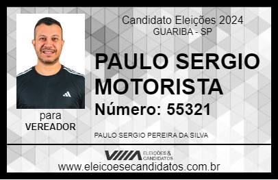 Candidato PAULO SERGIO MOTORISTA 2024 - GUARIBA - Eleições