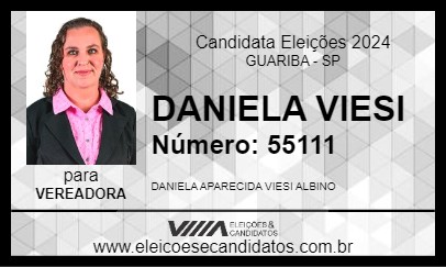 Candidato DANIELA VIESI 2024 - GUARIBA - Eleições