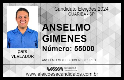 Candidato ANSELMO GIMENES 2024 - GUARIBA - Eleições