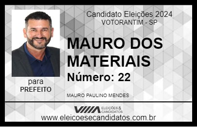 Candidato MAURO DOS MATERIAIS 2024 - VOTORANTIM - Eleições