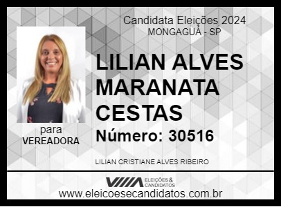 Candidato LILIAN DAS CESTAS 2024 - MONGAGUÁ - Eleições