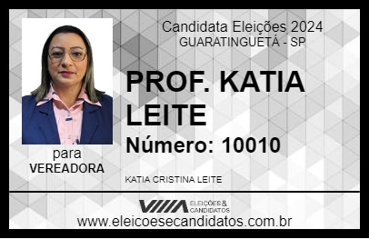 Candidato PROF.  KATIA LEITE 2024 - GUARATINGUETÁ - Eleições