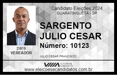 Candidato SARGENTO JULIO CESAR 2024 - GUARATINGUETÁ - Eleições