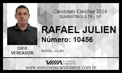 Candidato RAFAEL JULIEN 2024 - GUARATINGUETÁ - Eleições