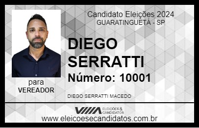 Candidato DIEGO SERRATTI 2024 - GUARATINGUETÁ - Eleições