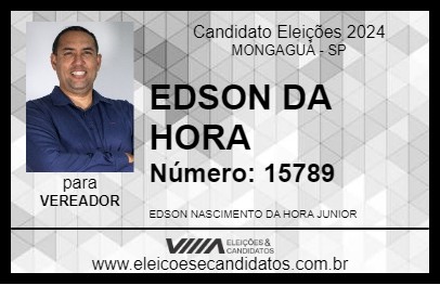 Candidato EDSON DA HORA 2024 - MONGAGUÁ - Eleições