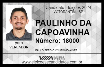 Candidato PAULINHO DA CAPOAVINHA 2024 - VOTORANTIM - Eleições