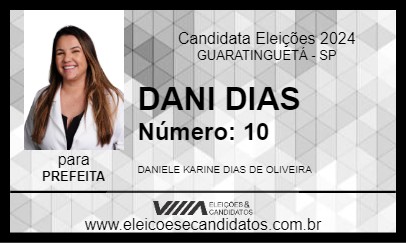 Candidato DANI DIAS 2024 - GUARATINGUETÁ - Eleições