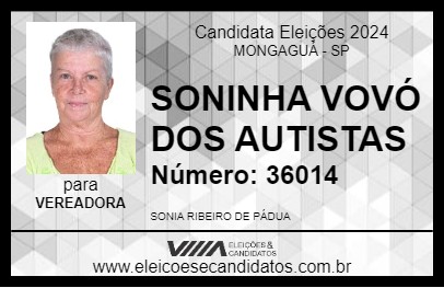 Candidato SONINHA VOVÓ DOS AUTISTAS 2024 - MONGAGUÁ - Eleições