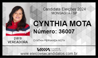 Candidato CYNTHIA MOTA 2024 - MONGAGUÁ - Eleições