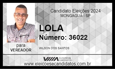 Candidato LOLA 2024 - MONGAGUÁ - Eleições