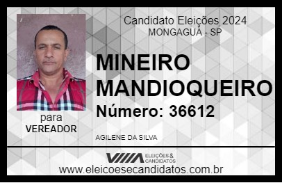 Candidato MINEIRO MANDIOQUEIRO 2024 - MONGAGUÁ - Eleições